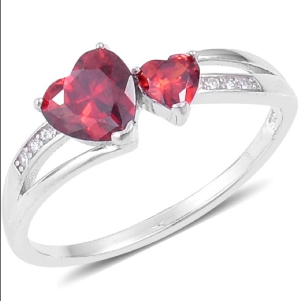 ♥️Pretty Red Double Heart Ring♥️ - Picture 4 of 6